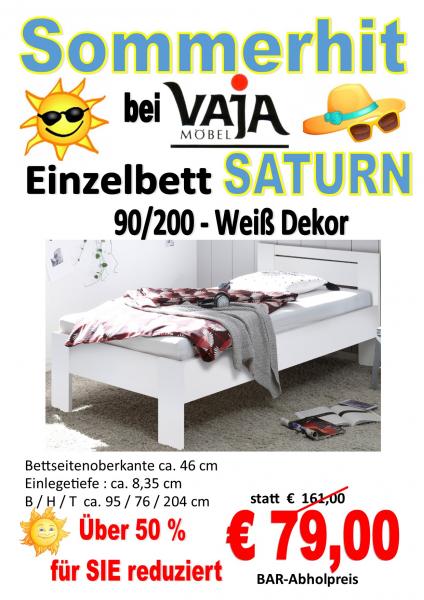 Einzelbett SATURN 90/200 Weiß Dekor